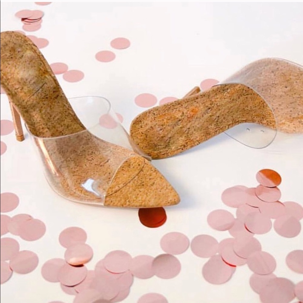 4” Melrose Cork Clear Mules - Picture 4 of 4